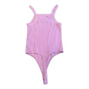 𝅺bp Picot Trim Cotton Blend Rib Bodysuit in purple